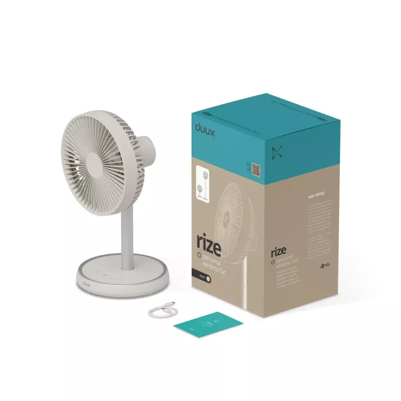 Ventilatore a piantana Duux Rize Flex 21 cm, 4 velocità, oscillazione, 10 W, greige