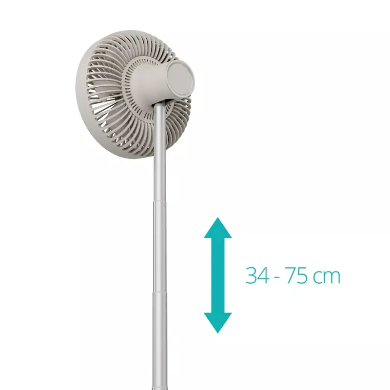 Ventilatore a piantana Duux Rize Flex 21 cm, 4 velocità, oscillazione, 10 W, greige