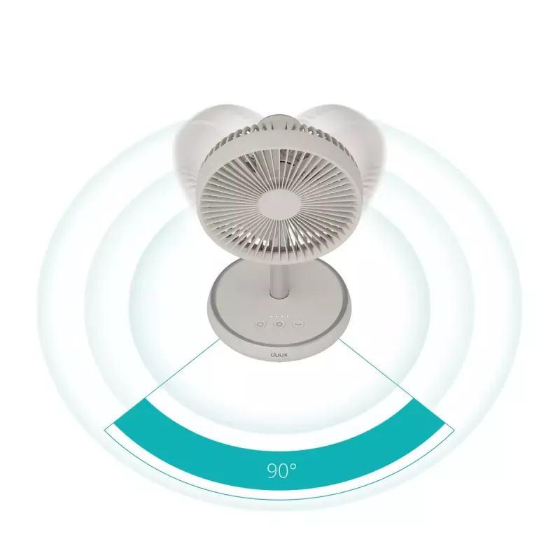 Ventilatore a piantana Duux Rize Flex 21 cm, 4 velocità, oscillazione, 10 W, greige