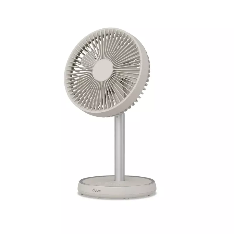 Ventilatore a piantana Duux Rize Flex 21 cm, 4 velocità, oscillazione, 10 W, greige