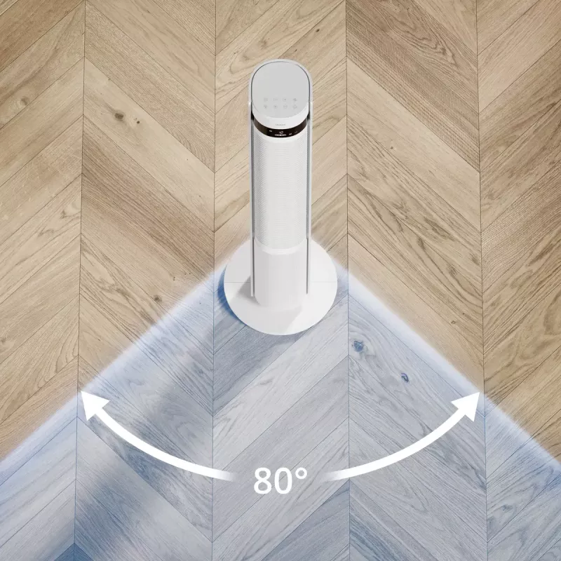 Ventilatore a torre Duux Elevate DXTF02 — diametro 29 cm, 12 velocità, oscillazione, 4–40 W, bianco