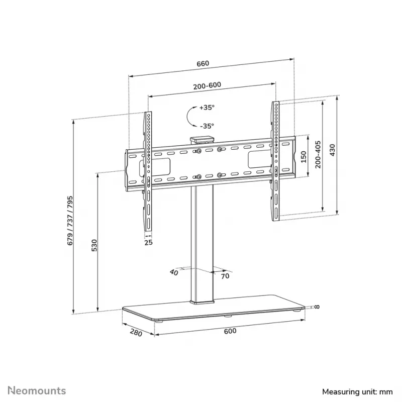 Supporto per TV Neomounts DS45-430BL16 37-70