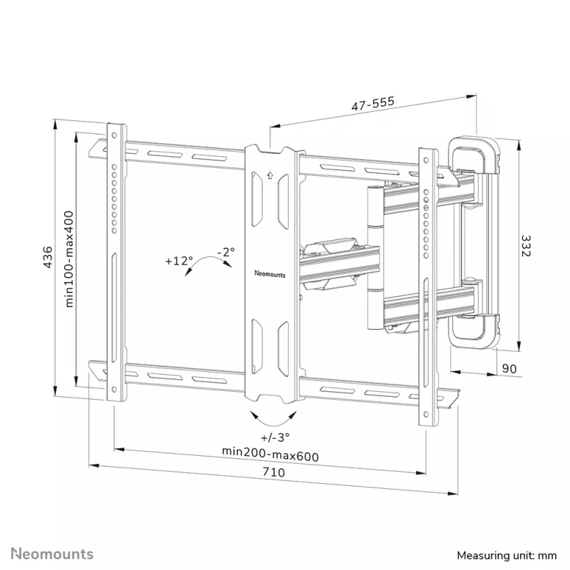Supporto a parete per TV Neomounts WL40S-850BL16 40-70