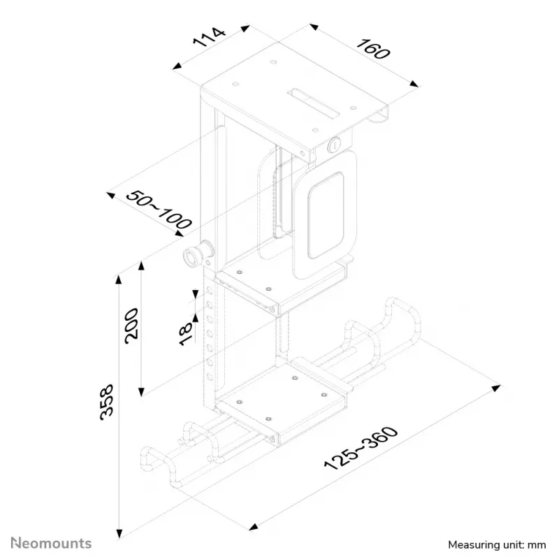 Neomounts CPU-D075BLACK/LK supporto CPU - con serratura - max 10 kg - universale