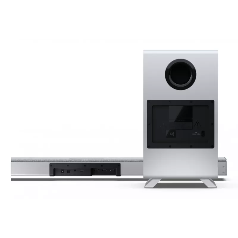 Sharp HT-SBW53121(SL) 3.1.2 Dolby Atmos/DTS:X soundbar con subwoofer wireless, 550 W, Bluetooth, argento