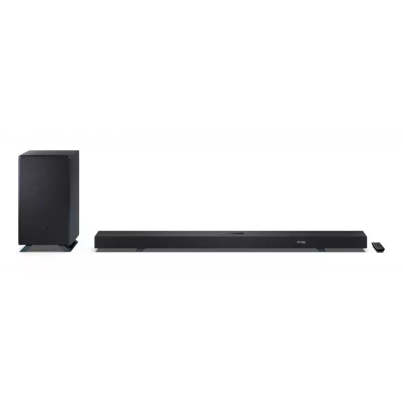 Sharp HT-SBW55121(BK) 5.1.2 Dolby Atmos/DTS:X soundbar con subwoofer wireless, 650 W, Bluetooth, nero