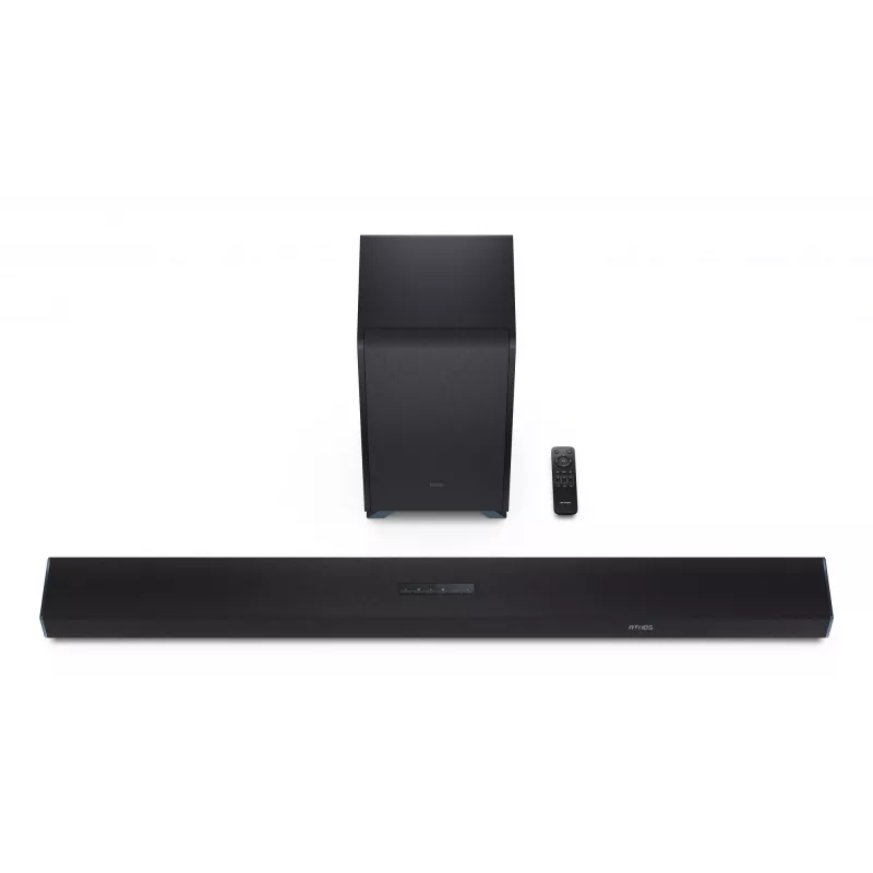 Sharp HT-SBW55121(BK) 5.1.2 Dolby Atmos/DTS:X soundbar con subwoofer wireless, 650 W, Bluetooth, nero