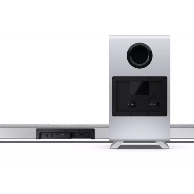 Sharp HT-SBW55121(SL) 5.1.2 Dolby Atmos/DTS:X soundbar con subwoofer wireless, 650 W, Bluetooth, argento