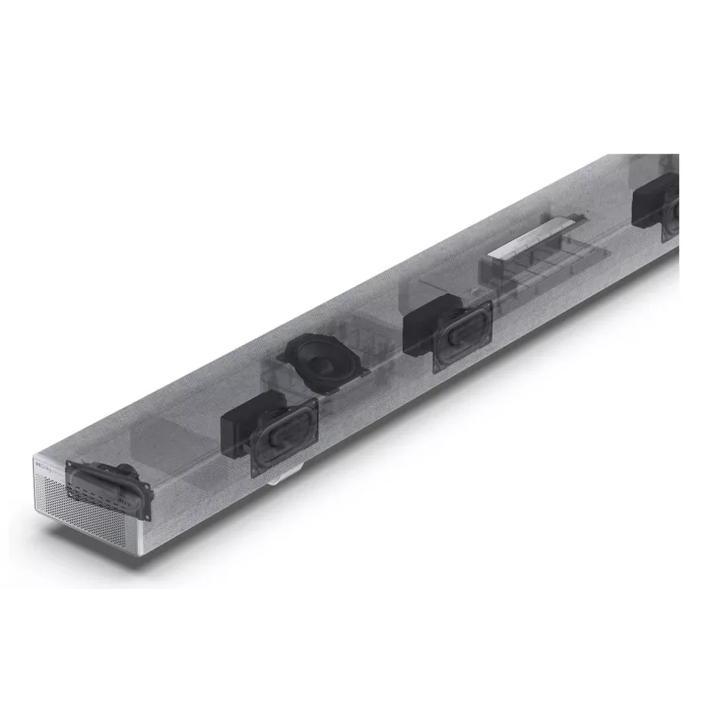 Sharp HT-SBW55121(SL) 5.1.2 Dolby Atmos/DTS:X soundbar con subwoofer wireless, 650 W, Bluetooth, argento