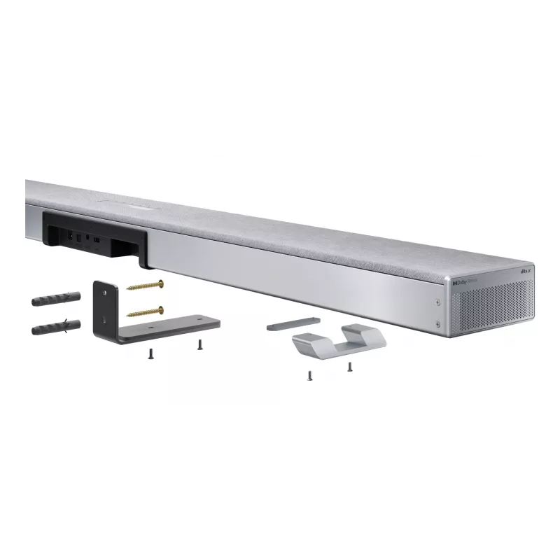Sharp HT-SBW55121(SL) 5.1.2 Dolby Atmos/DTS:X soundbar con subwoofer wireless, 650 W, Bluetooth, argento