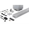 Sharp HT-SBW55121(SL) 5.1.2 Dolby Atmos/DTS:X soundbar con subwoofer wireless, 650 W, Bluetooth, argento