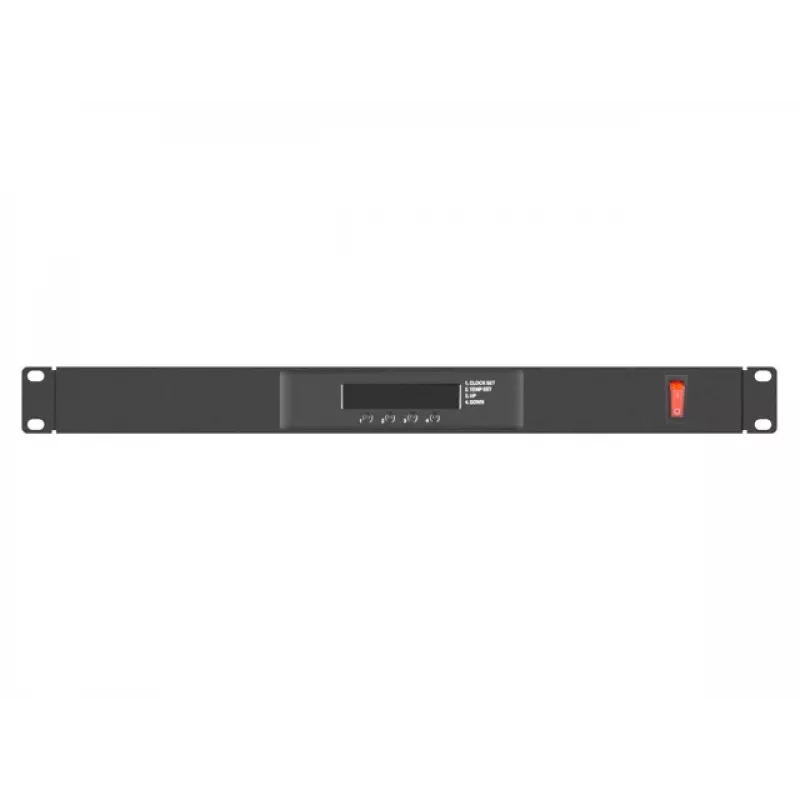 Lanberg AK-1503-B pannello di ventilazione 19" 1U con LCD e termostato, 4 ventole, 230 V, 483x322x44,45 mm, nero