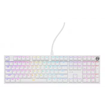 Tastiera meccanica GENESIS THOR 404, Full-Size USB, QWERTY inglese, retroilluminazione RGB, bianco