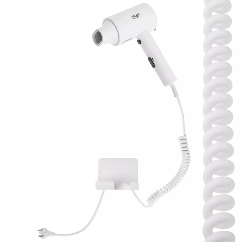 Asciugacapelli da parete Adler AD 2285 — 2000 W, 3 livelli di temperatura, livello freddo, bianco