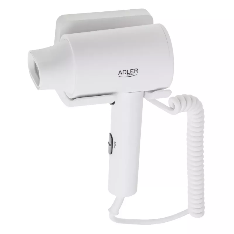 Asciugacapelli da parete Adler AD 2285 — 2000 W, 3 livelli di temperatura, livello freddo, bianco