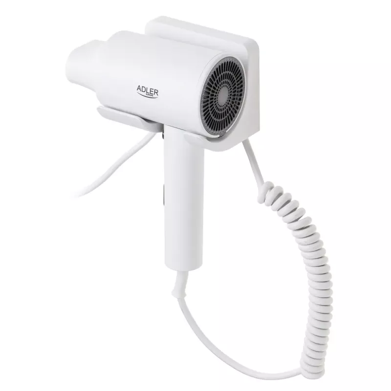Asciugacapelli da parete Adler AD 2285 — 2000 W, 3 livelli di temperatura, livello freddo, bianco