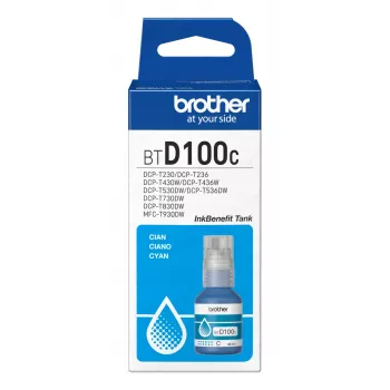 Bottiglia d'inchiostro Brother BTD100C ciano originale 48.8 ml per stampanti Brother, 91 g