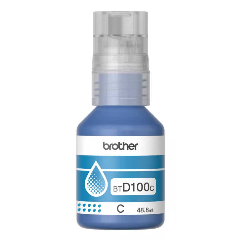 Bottiglia d'inchiostro Brother BTD100C ciano originale 48.8 ml per stampanti Brother, 91 g