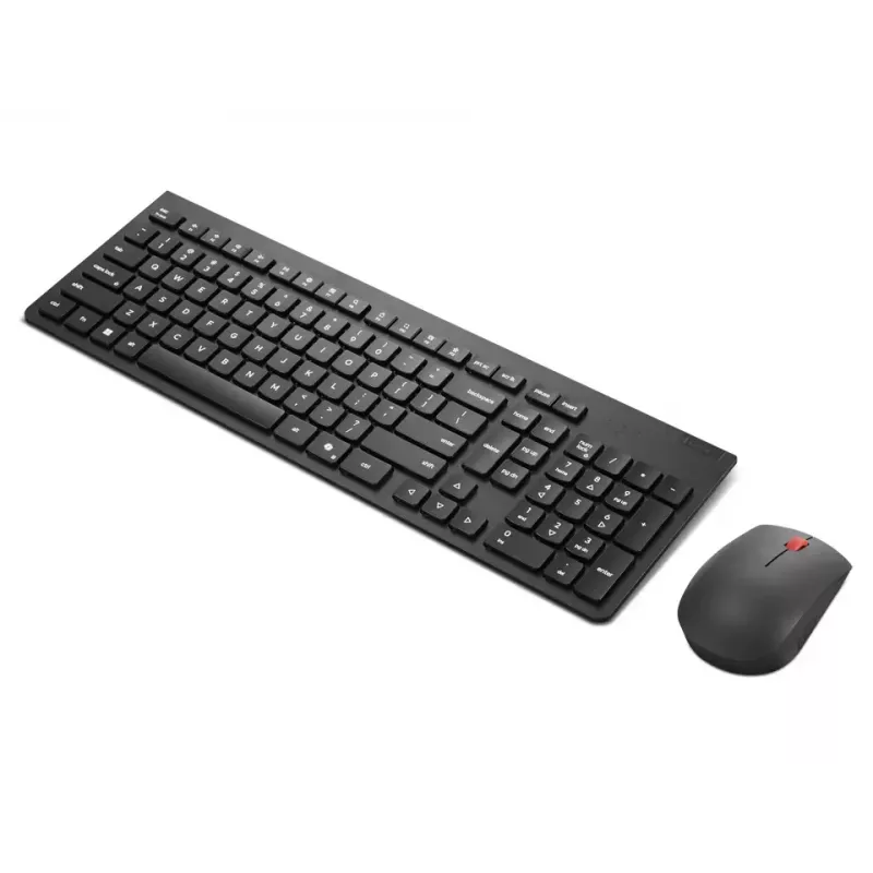 Set tastiera e mouse wireless Lenovo Essential 2,4 GHz – tastiera full size con layout russo/cirillico, mouse ottico ambidestro