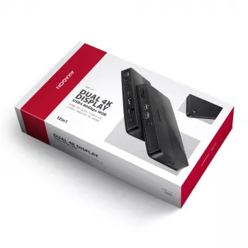Dock USB4 Axagon HMC-U4, 3x USB-A, 2x USB-C, HDMI e DP 8K/30Hz, RJ-45, SD/mSD, audio, PD 100W