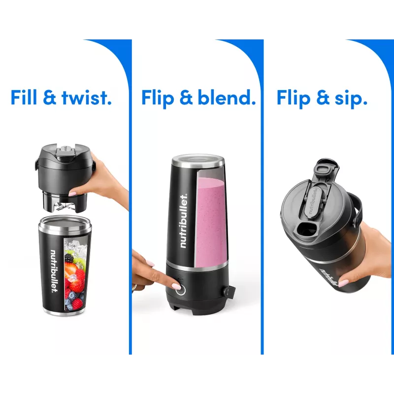 NutriBullet Flip 0,59 L frullatore portatile 11 W nero