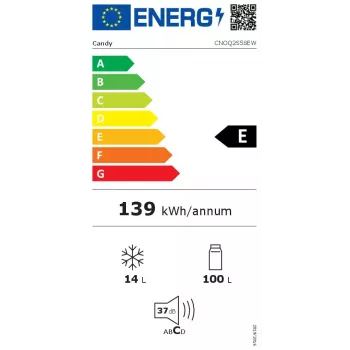 Candy CNOQ2S58EW Frigorifero combinato a libera installazione 114 L E bianco