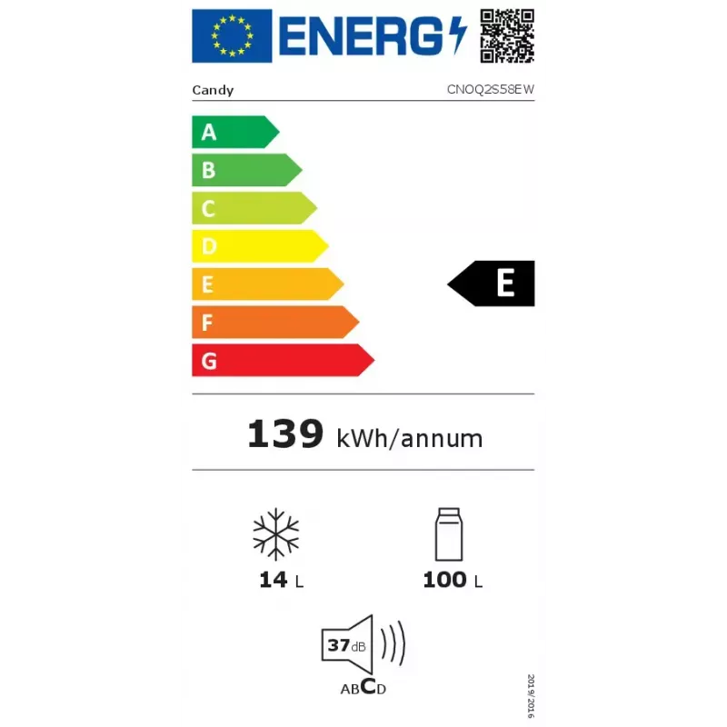 Candy CNOQ2S58EW Frigorifero combinato a libera installazione 114 L E bianco
