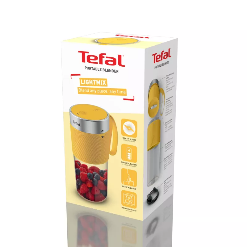 Frullatore portatile Tefal Lightmix BL1C0230 – 0,3 l, ricaricabile Li‑Ion 1200 mAh, acciaio inox/giallo