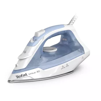 Tefal Virtuo 30 FV2C41E0 ferro da stiro a secco e a vapore suola in ceramica 2000 W blu, bianco