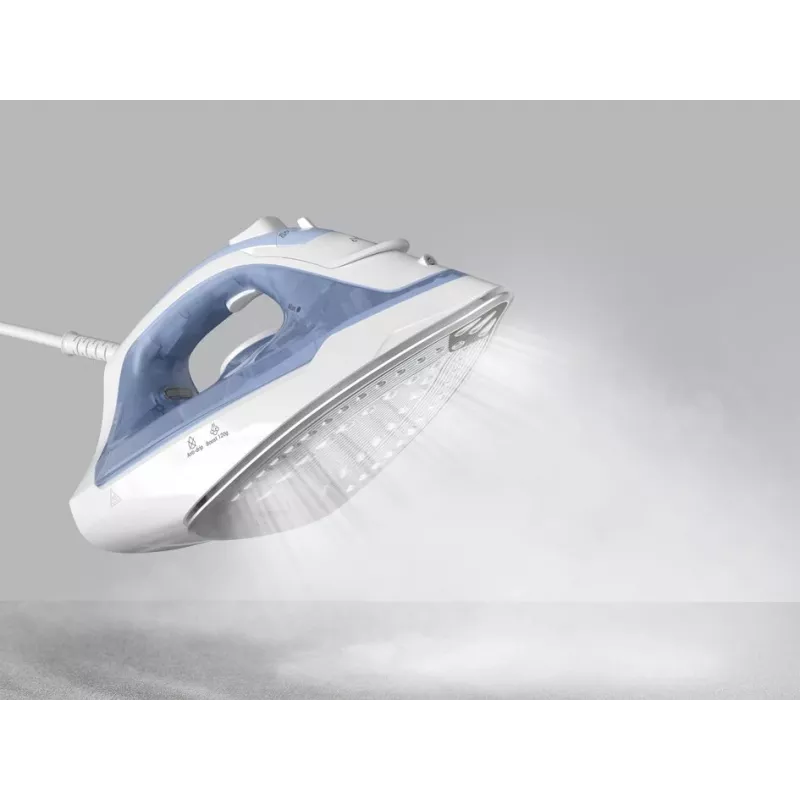 Tefal Virtuo 30 FV2C41E0 ferro da stiro a secco e a vapore suola in ceramica 2000 W blu, bianco