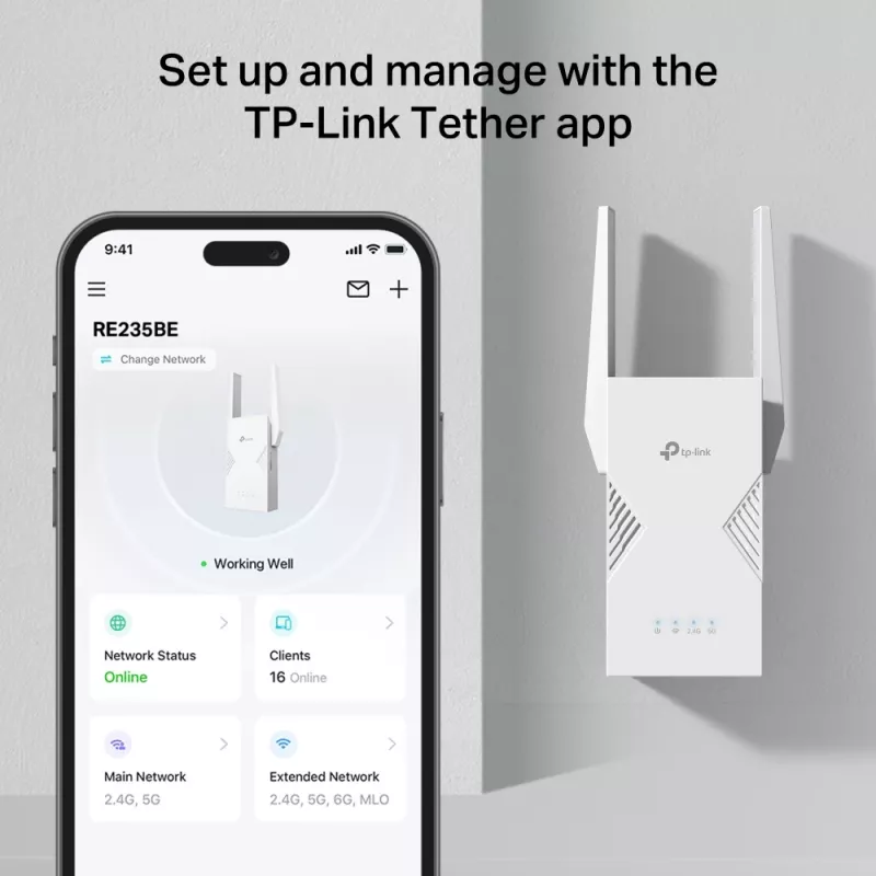 Trasmettitore e ricevitore di rete TP-LINK BE3600 2882 Mbit/s, dual band 2,4/5 GHz, 1× RJ-45, bianco