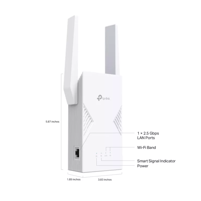 Trasmettitore e ricevitore di rete TP-LINK BE3600 2882 Mbit/s, dual band 2,4/5 GHz, 1× RJ-45, bianco