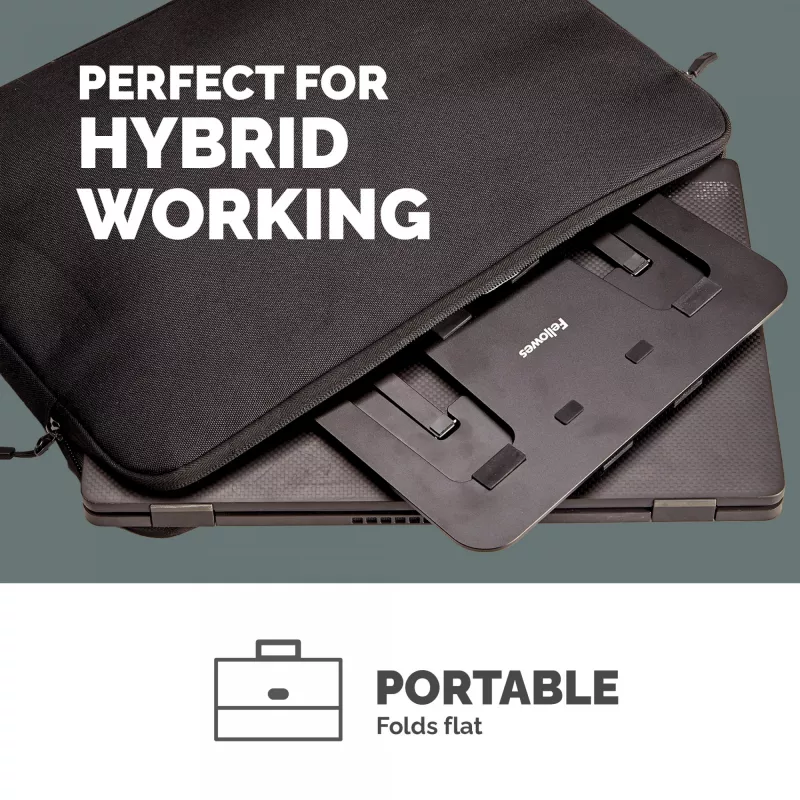 Fellowes Alumia supporto per laptop rialzato portatile max. dimensione 15 pollici max. peso 5 kg nero