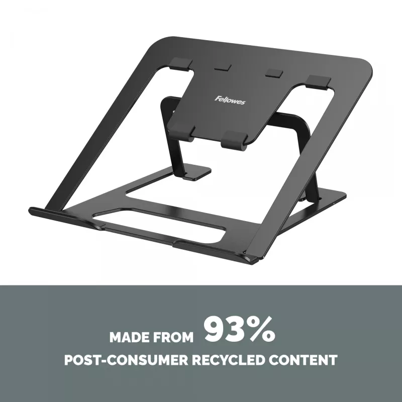 Fellowes Alumia supporto per laptop rialzato portatile max. dimensione 15 pollici max. peso 5 kg nero