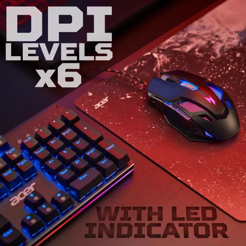Acer Nitro Gaming Mouse II NMW200, cablato, nero