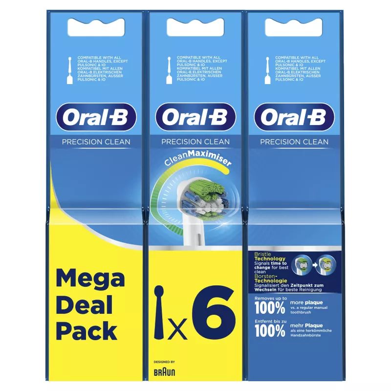Oral-B Precision Clean 80339528 Testina spazzolino 6 pz. Bianco