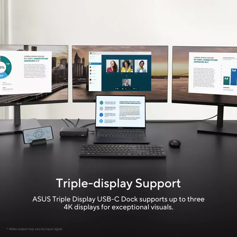 ASUS Triple Display USB-C Dock DC300 Docking USB 3.2 Gen 2 (3.1 Gen 2) Type-C Nero