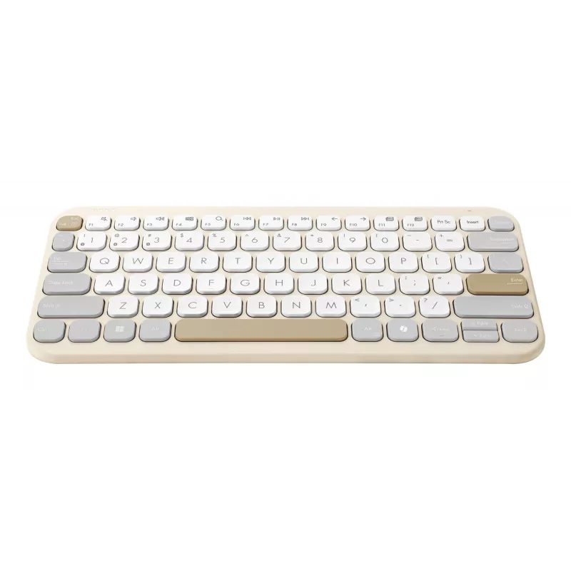 Tastiera wireless Bluetooth ASUS Marshmallow KW100 — layout US International, Oat Milk