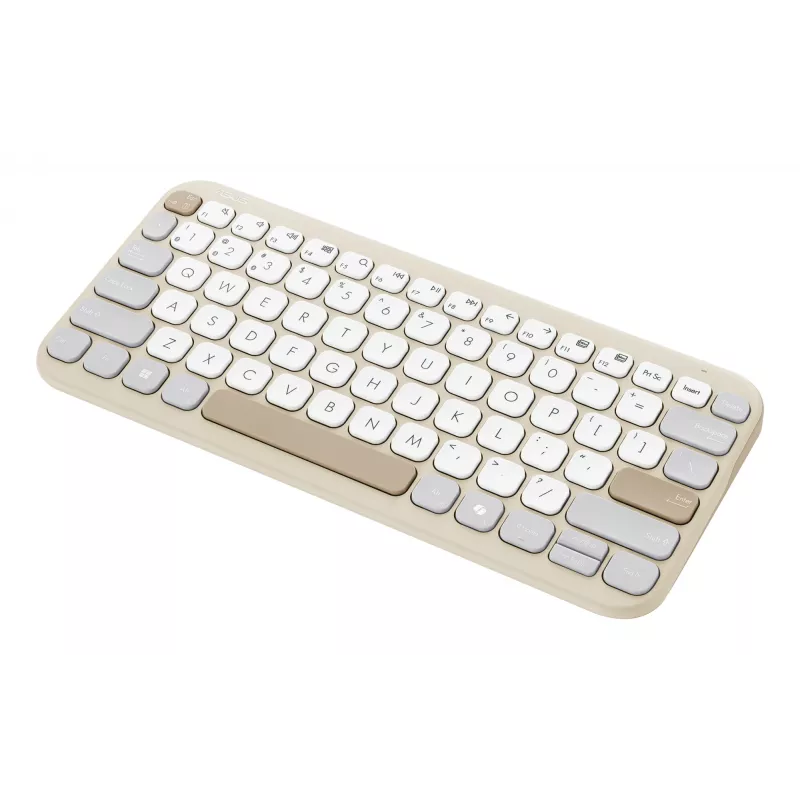 Tastiera wireless Bluetooth ASUS Marshmallow KW100 — layout US International, Oat Milk