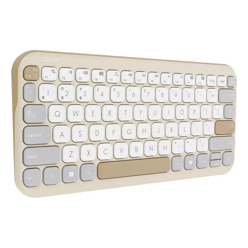 Tastiera wireless Bluetooth ASUS Marshmallow KW100 — layout US International, Oat Milk
