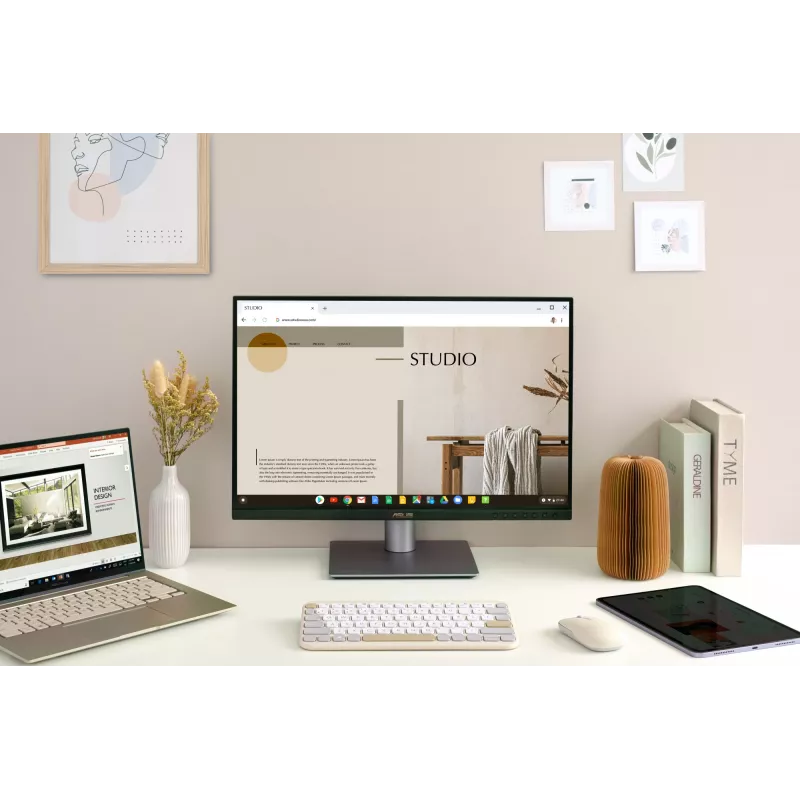 Tastiera wireless Bluetooth ASUS Marshmallow KW100 — layout US International, Oat Milk