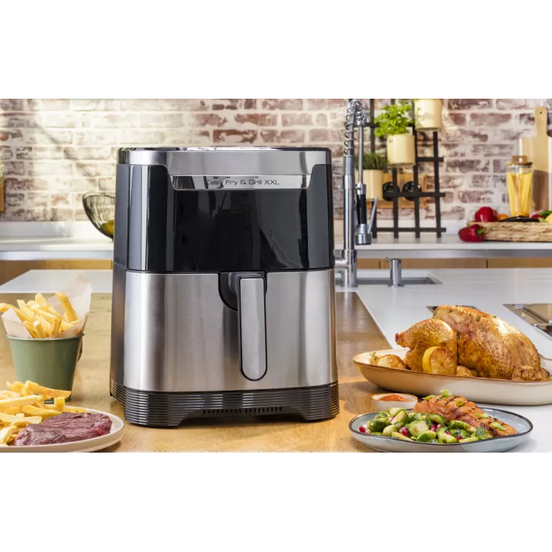 Friggitrice ad aria Tefal Easy Fry & Grill EY801D 6,5 L a sé stante 1650 W acciaio inox
