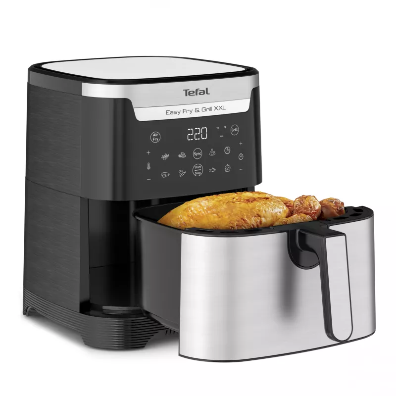 Friggitrice ad aria Tefal Easy Fry & Grill EY801D 6,5 L a sé stante 1650 W acciaio inox