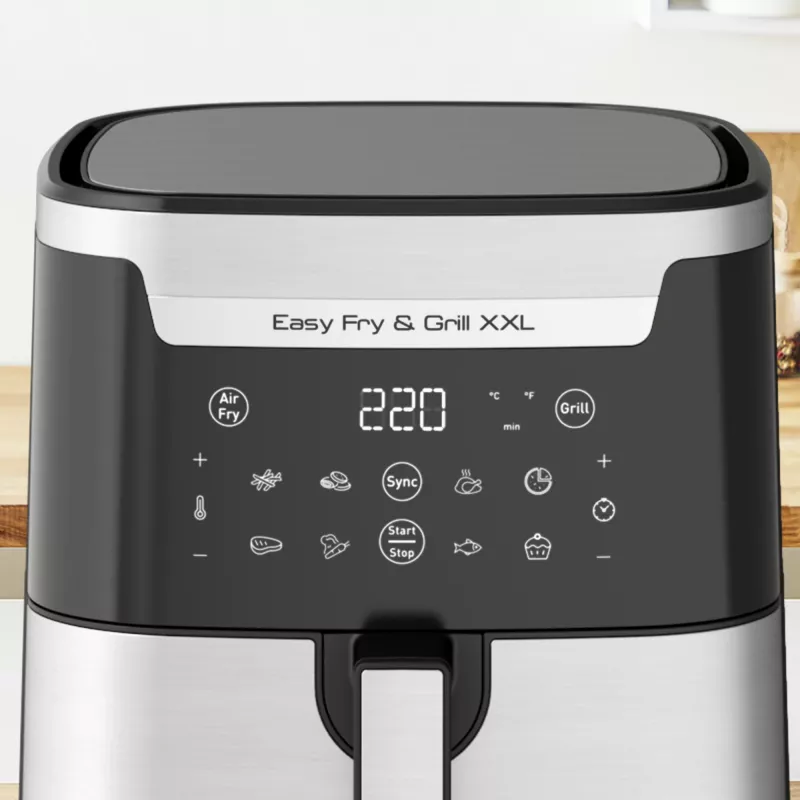 Friggitrice ad aria Tefal Easy Fry & Grill EY801D 6,5 L a sé stante 1650 W acciaio inox