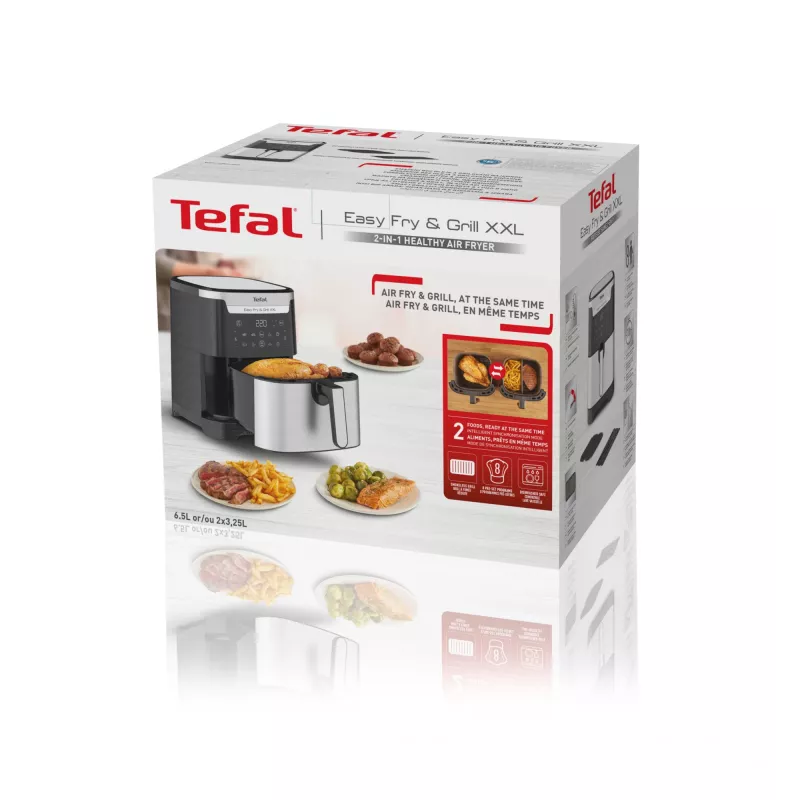 Friggitrice ad aria Tefal Easy Fry & Grill EY801D 6,5 L a sé stante 1650 W acciaio inox