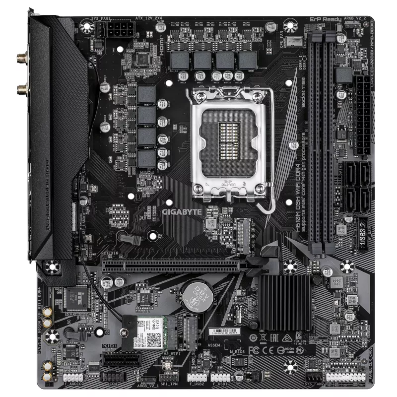 Scheda madre GIGABYTE H610M D3H WIFI, H610, LGA 1700, Micro ATX