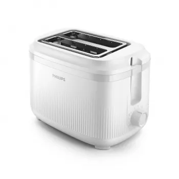 Philips serie 3000 tostapane, 2 fette, bianco, metallo, pulsanti, manopola, 900 W, 220-240 V