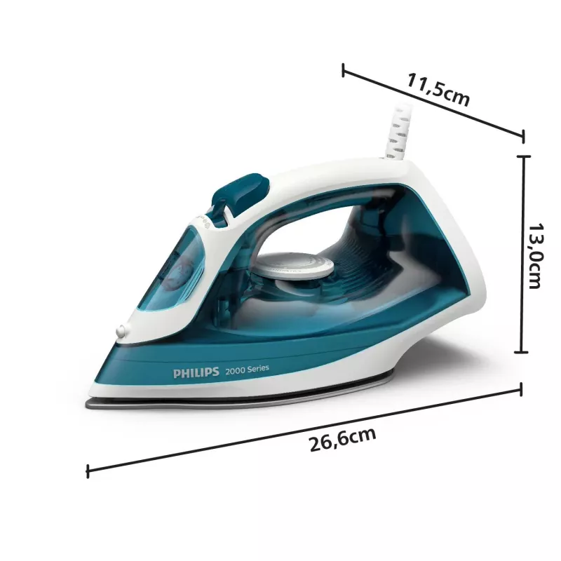 Philips serie 2000 DST2020/90 ferro da stiro a vapore piastra in ceramica 2000 W aqua