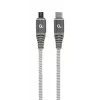 Cavo di ricarica e dati USB Type-C a micro-USB GEMBIRD Premium in cotone intrecciato, 1,5 m - grigio