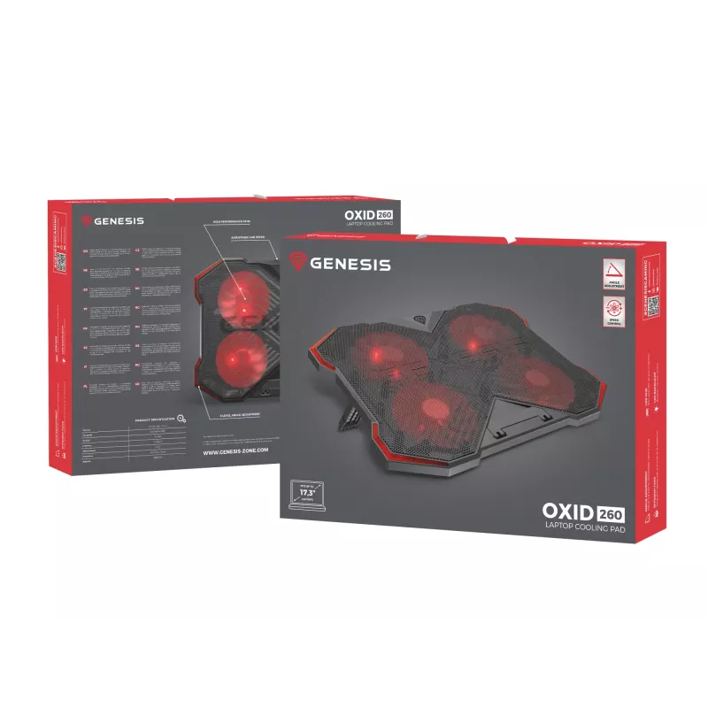Base raffreddante per laptop GENESIS Oxid 260 43,9 cm (17,3
